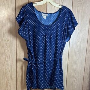 Blue Polka Dot Women's Top